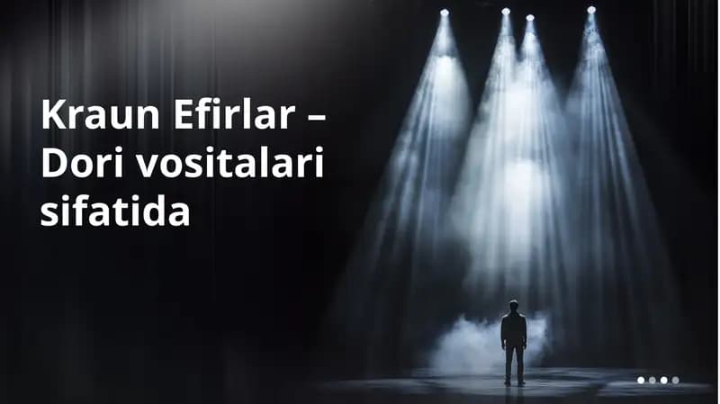 Kraun Efirlar – Dori vositalari sifatida