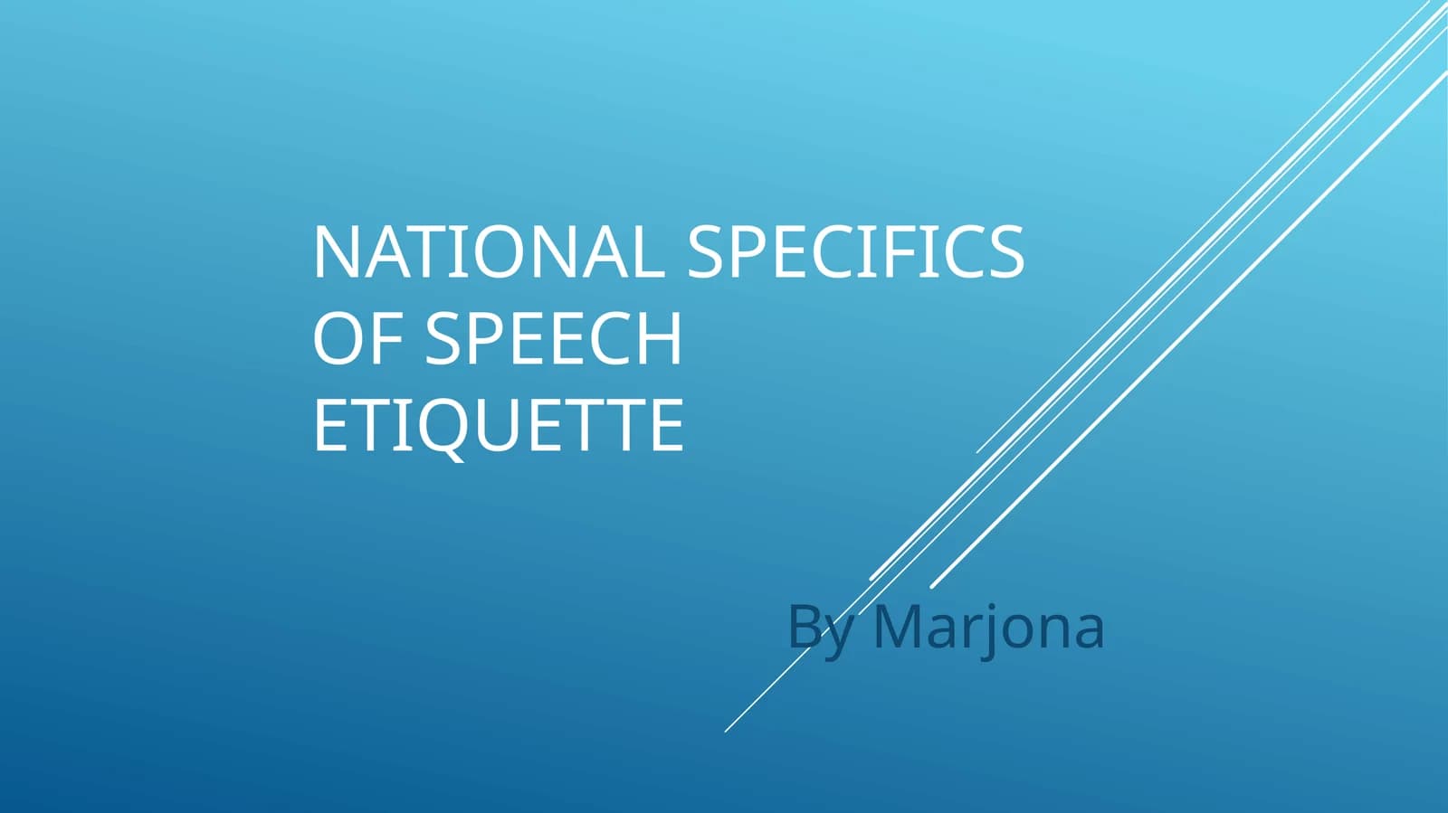 National specifics of speech etiquette