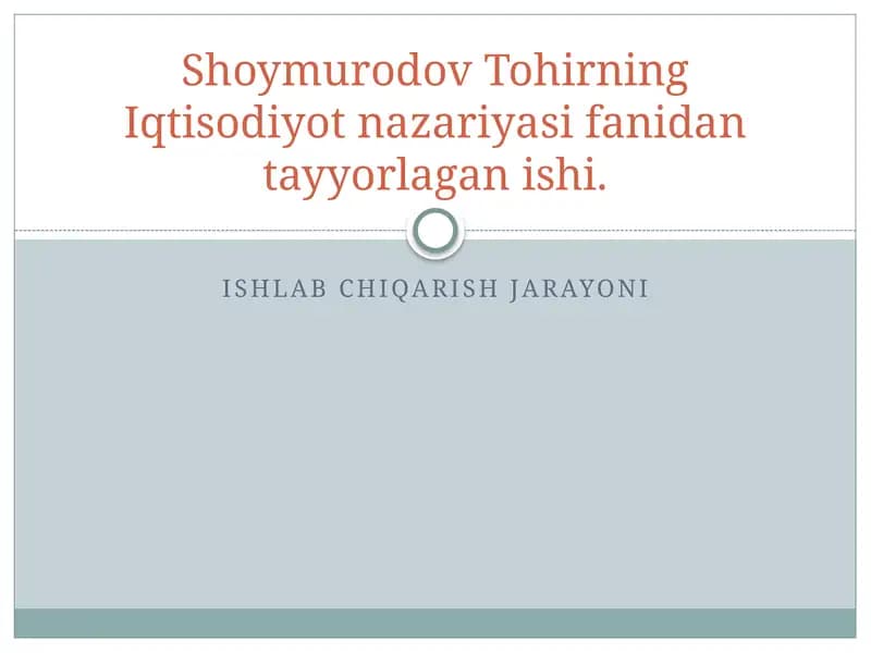 Iqtisodiyot nazariyasi