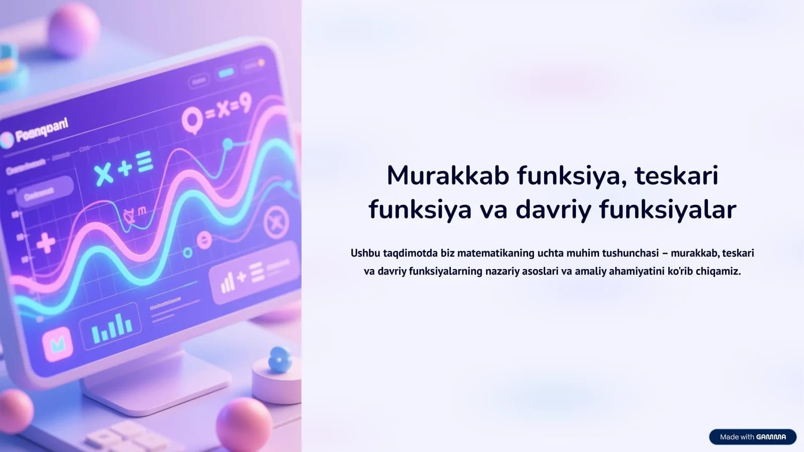 Murakkab funksiya, teskari funksiya va davriy funksiyalar