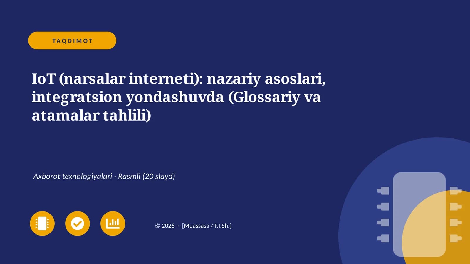 IoT (narsalar interneti): nazariy asoslari, integratsion yondashuvda (Glossariy va atamalar tahlili)