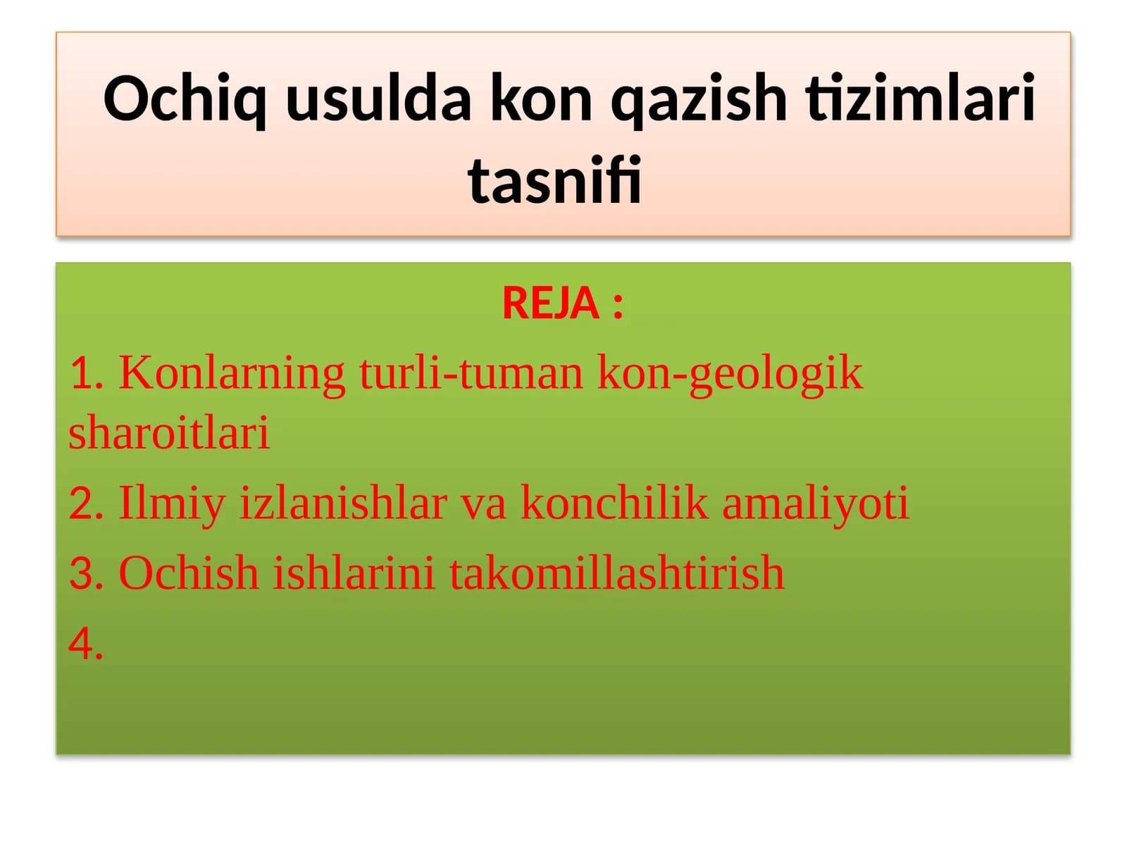 Konlarning Turli-Tuman Kon-Geologik Sharoitlari