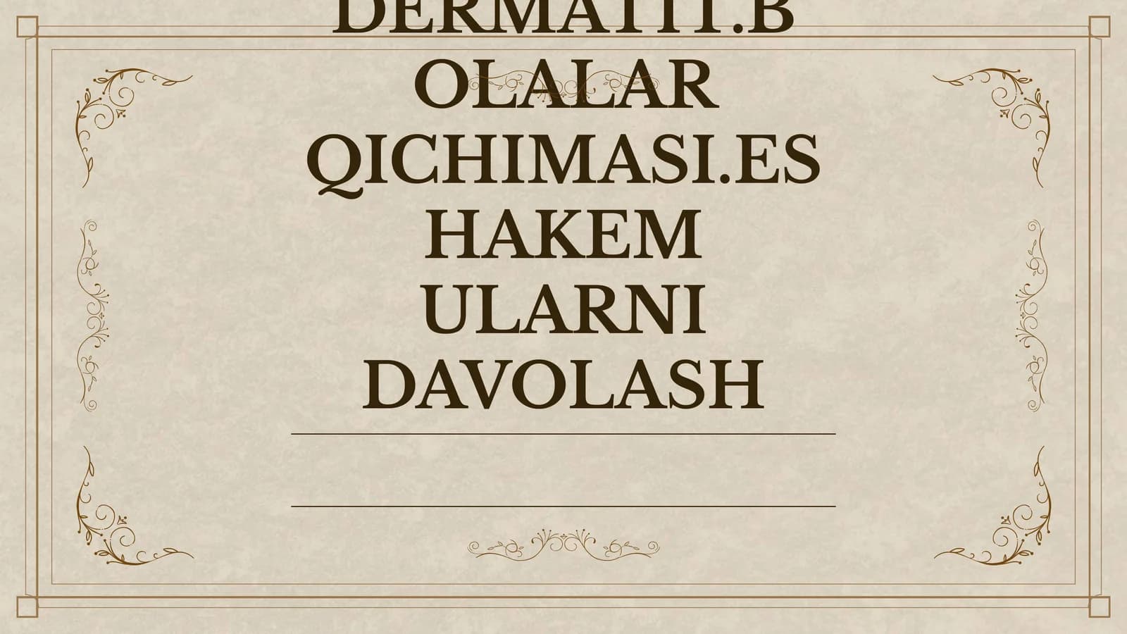 ATOPIK DERMATIT.BOLALAR QICHIMASI.ESHAKEM ULARNI DAVOLASH