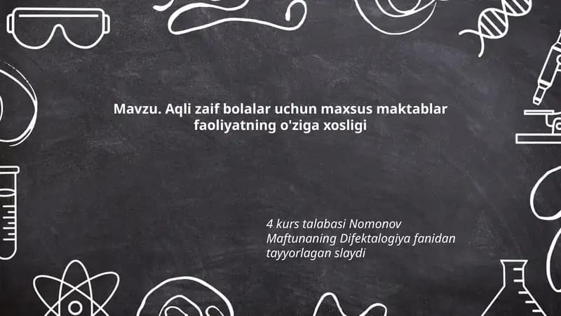 Difektalogiya fanidan tayyorlangan slayd