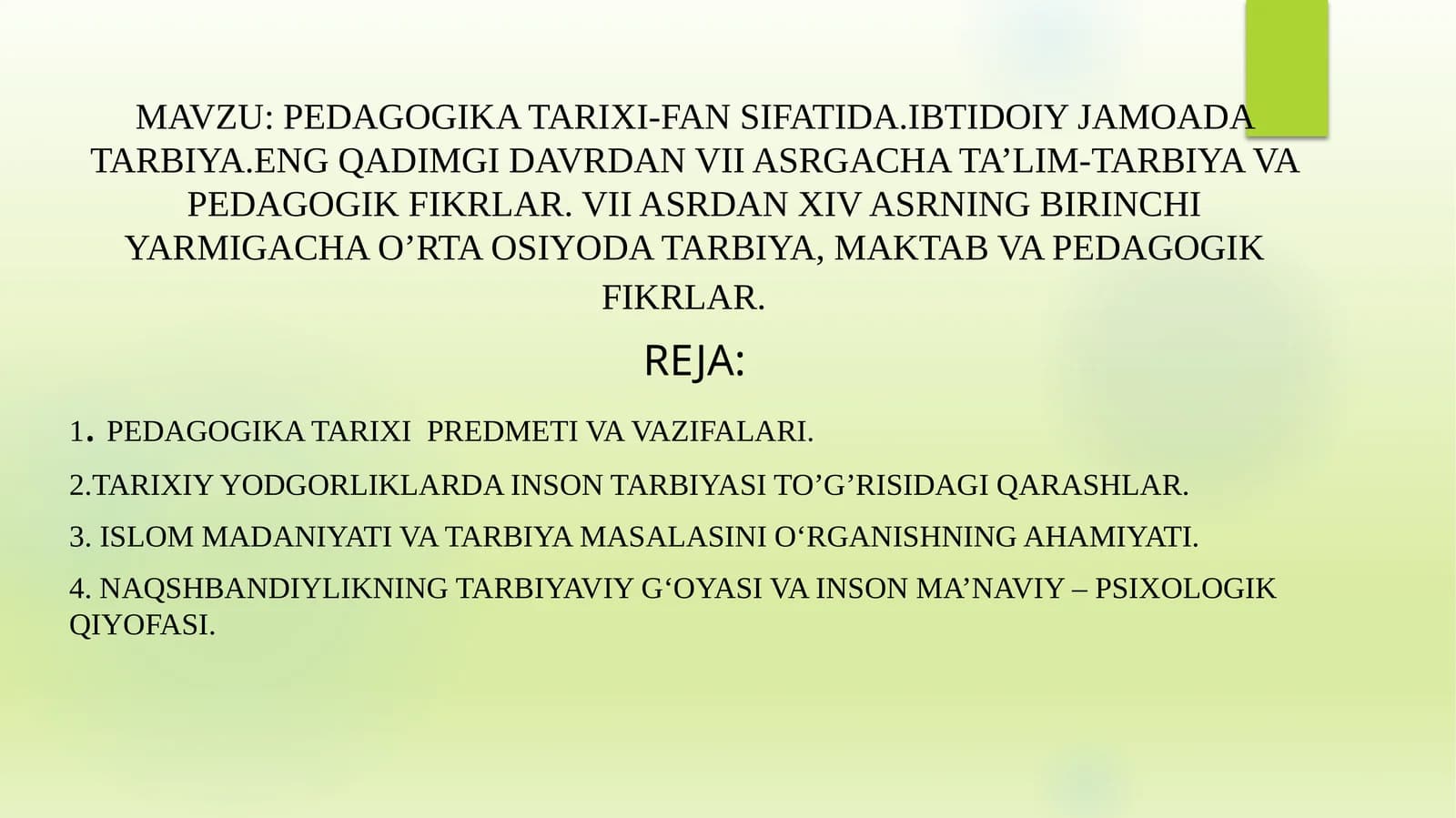 Pedagogika tarixi-fanisi