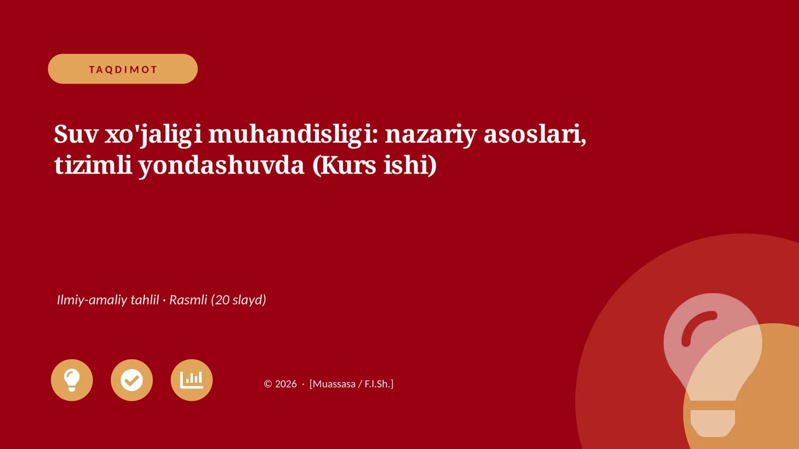 Suv xo'jaligi muhandisligi: nazariy asoslari, tizimli yondashuvda (Kurs ishi)