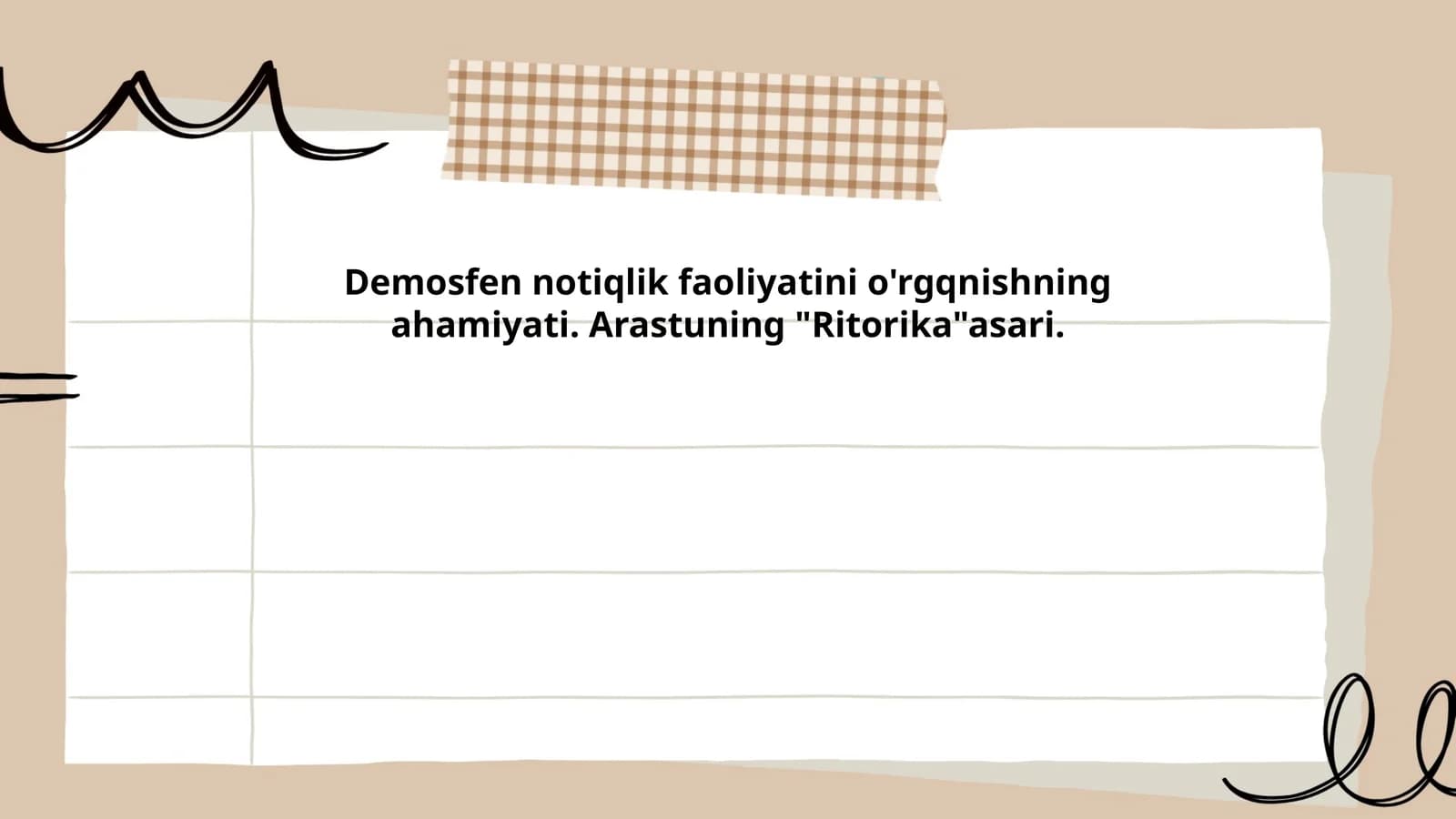 Arastuning "Ritorika" asarida notiqlikni o'rganish