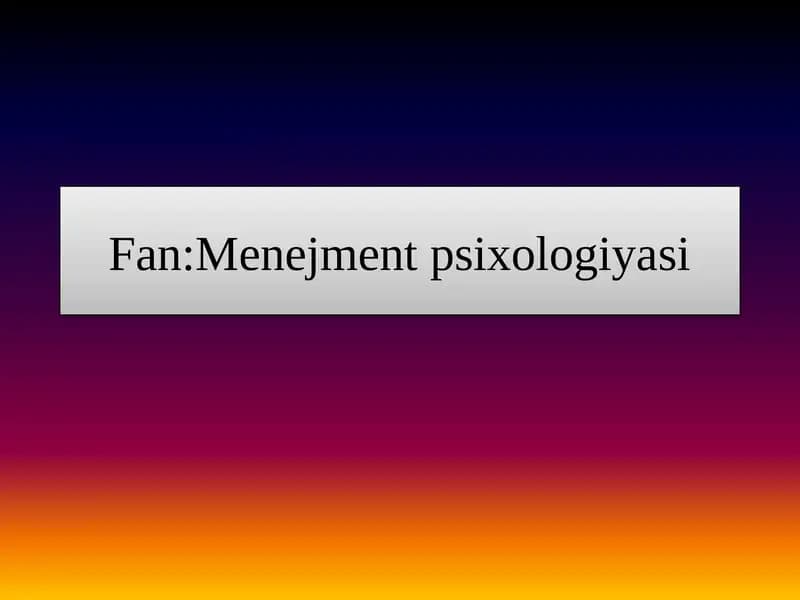 Xodimlarni intillektual ,psixologik tanlab olish standarti