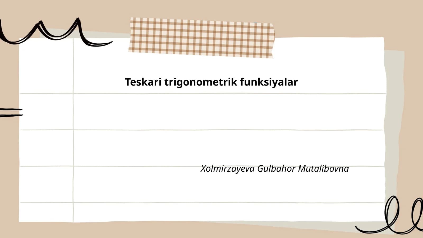 Teskari trigonometrik funksiyalar