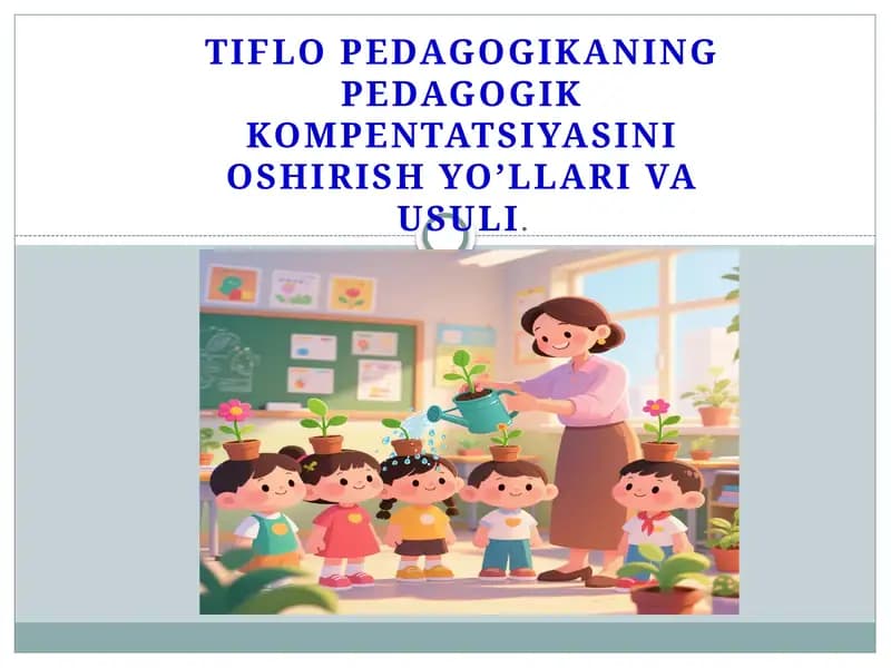 Tiflopedagogik kompetentsiyasi