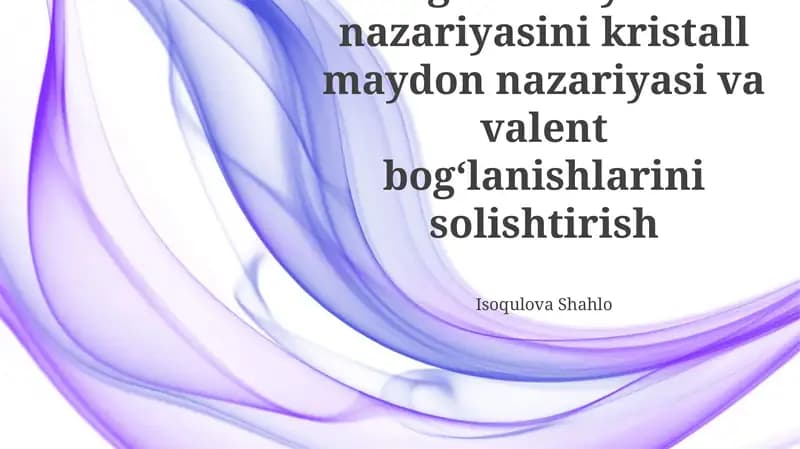 Valent Bog'lanish Nazariyasi
