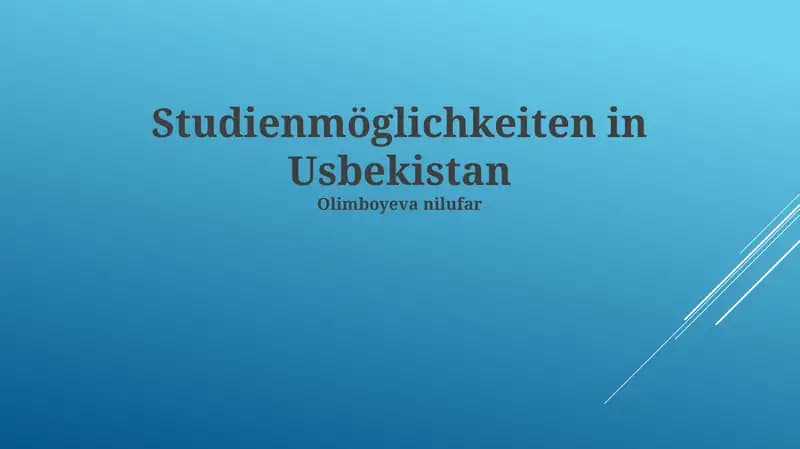 Studienmöglichkeiten in Usbekistan