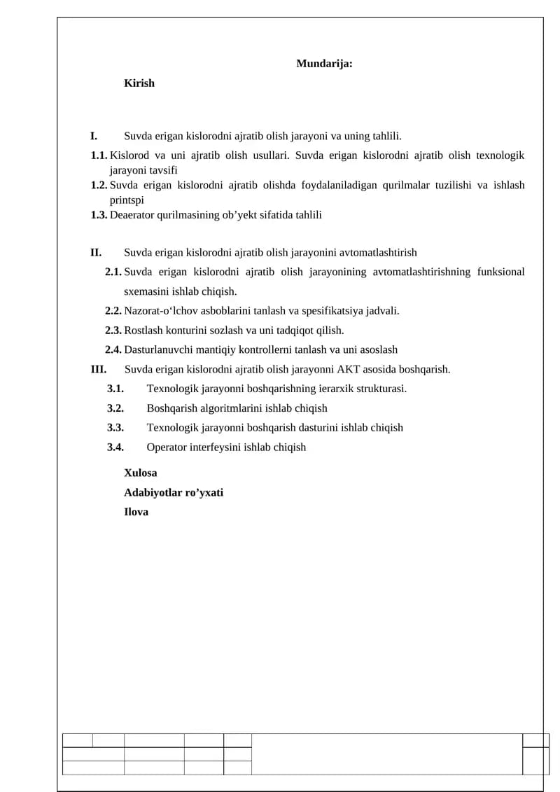 Suvda erigan kislorodni ajratib olish jarayoni