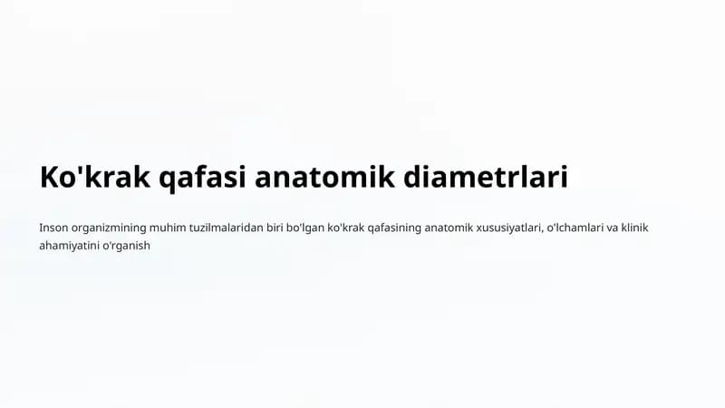 Ko'krak qafasi anatomik diametrlari
