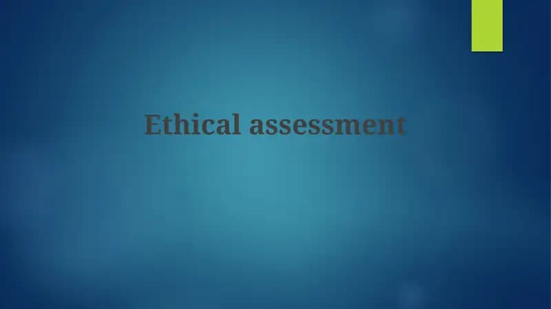 Ethical assessment