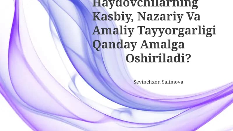 Haydovchilarning Kasbiy, Nazariy Va Amaliy Tayyorgarligi