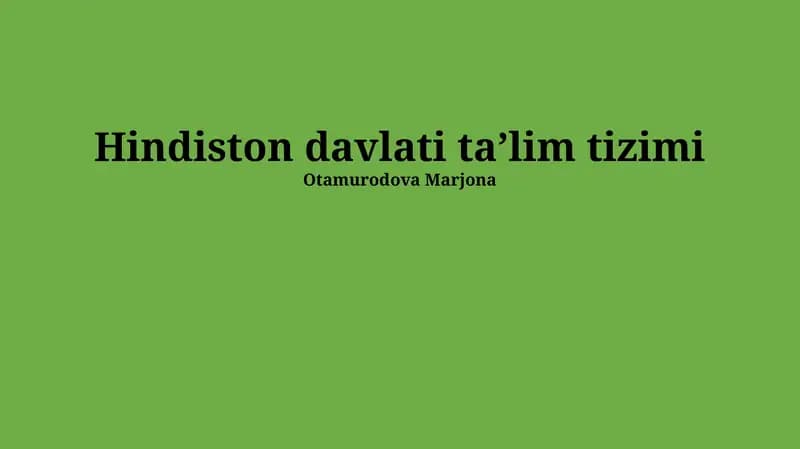 Hindiston davlati taʼlim tizimi