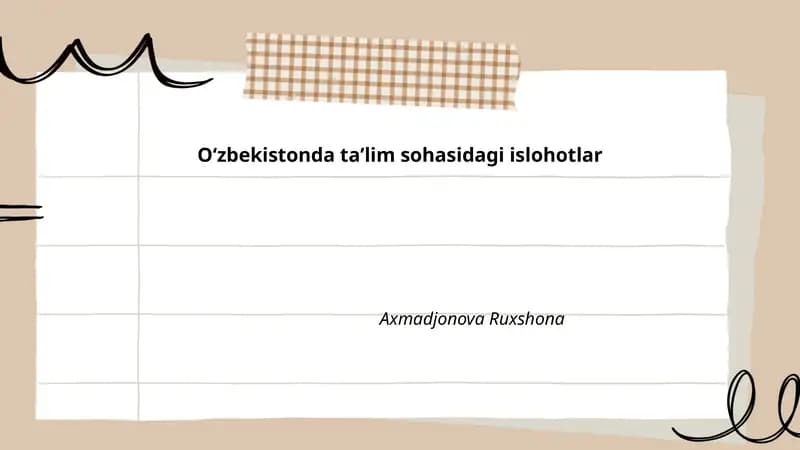 Oʻzbekistonda taʼlim sohasidagi islohotlar