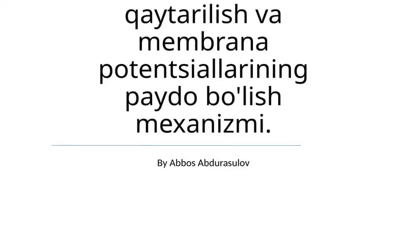 Elektrod, Oksidlanish-qaytarilish va Membrana Potentsiallarining Paydo Bo'lish Mexanizmi