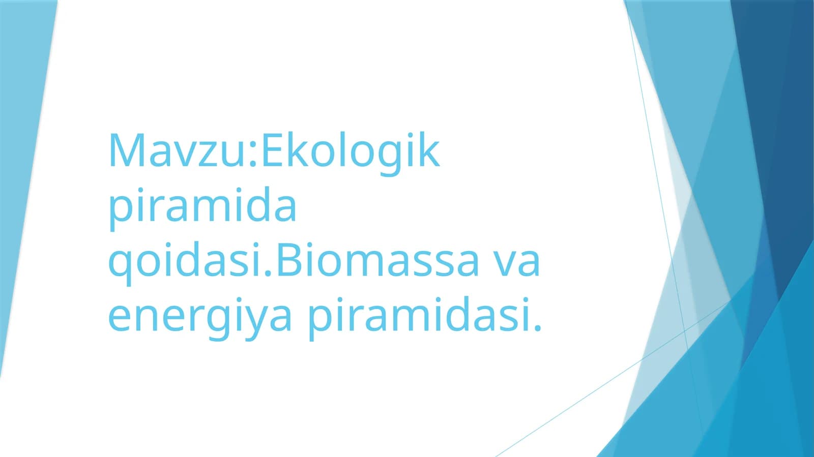 Ekologik piramida qoidasi va biomassa va energiya piramidasi
