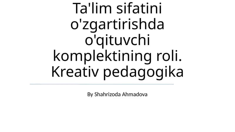 Kreativ pedagogika