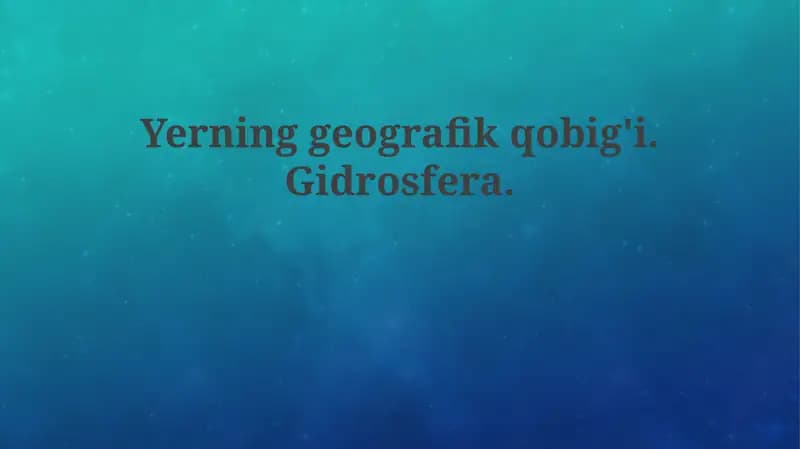 Yerning geografik qobiqi
