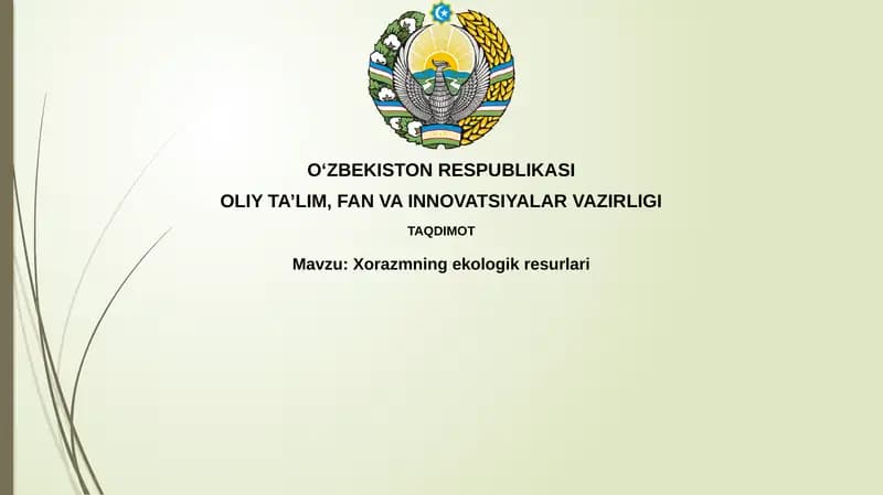 Xorazmning ekologik resurslari