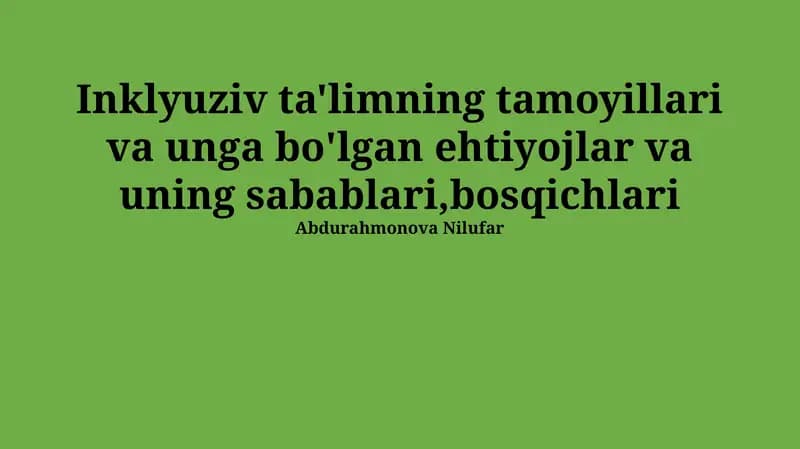 O'quv Dasturlarini Moslashtirish