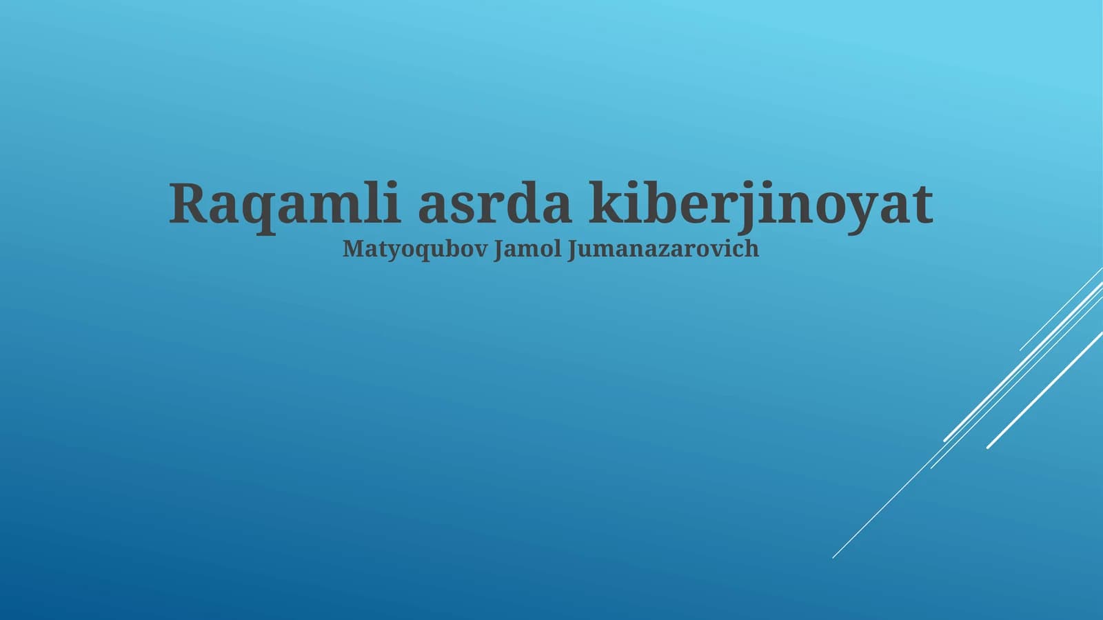 Kiberjinoyatlar: mohiyati, turlari va rivojlanish tendensiyalari