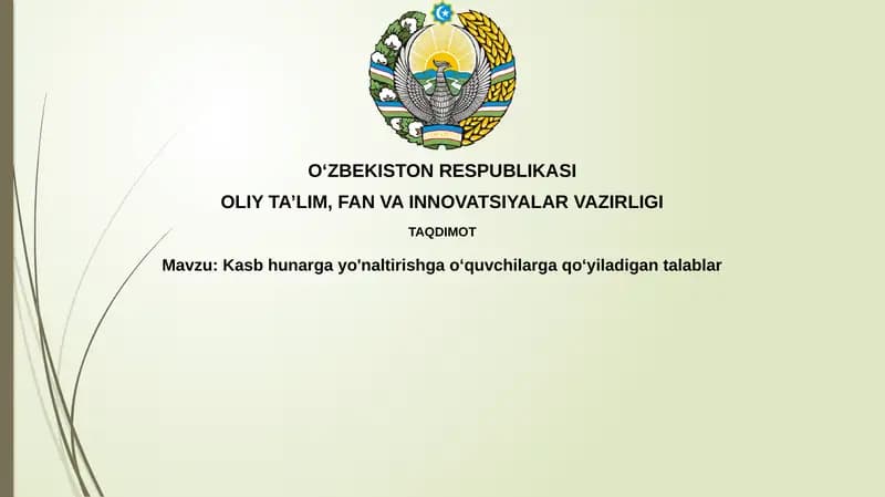 Talabalarning kasbiy yo'naltirishga bo'lgan ehtiyojlari
