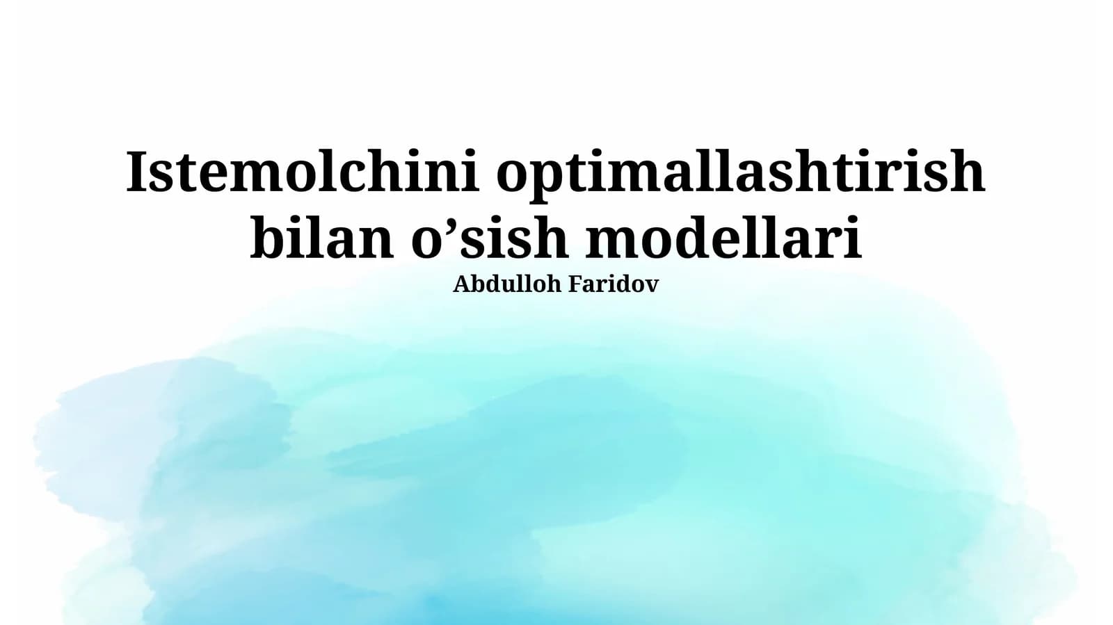 O'sish va Iste'molning O'zaro Bog'liqligi
