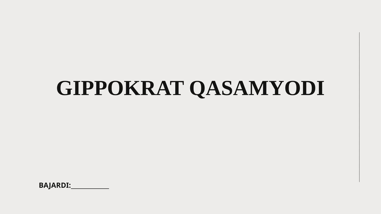 GIPPOKRAT QASAMYODI