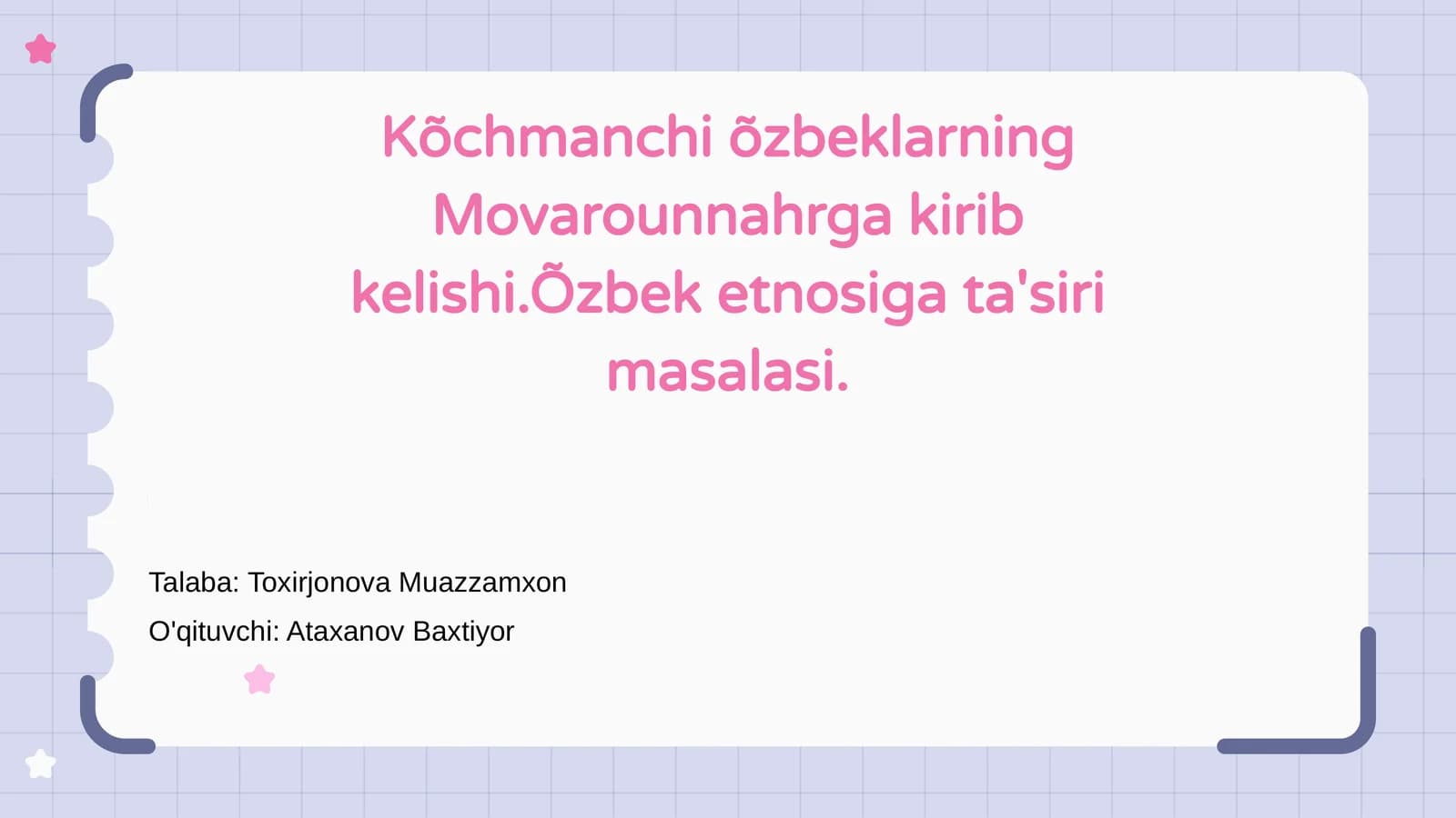 Kõchmanchi őzbeklarning Movarounnahrga kirib kelishi