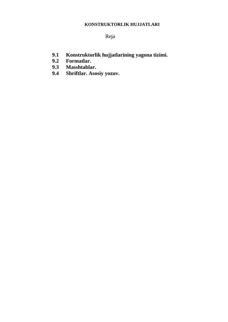 KONSTRUKTORLIK HUJJATLARI