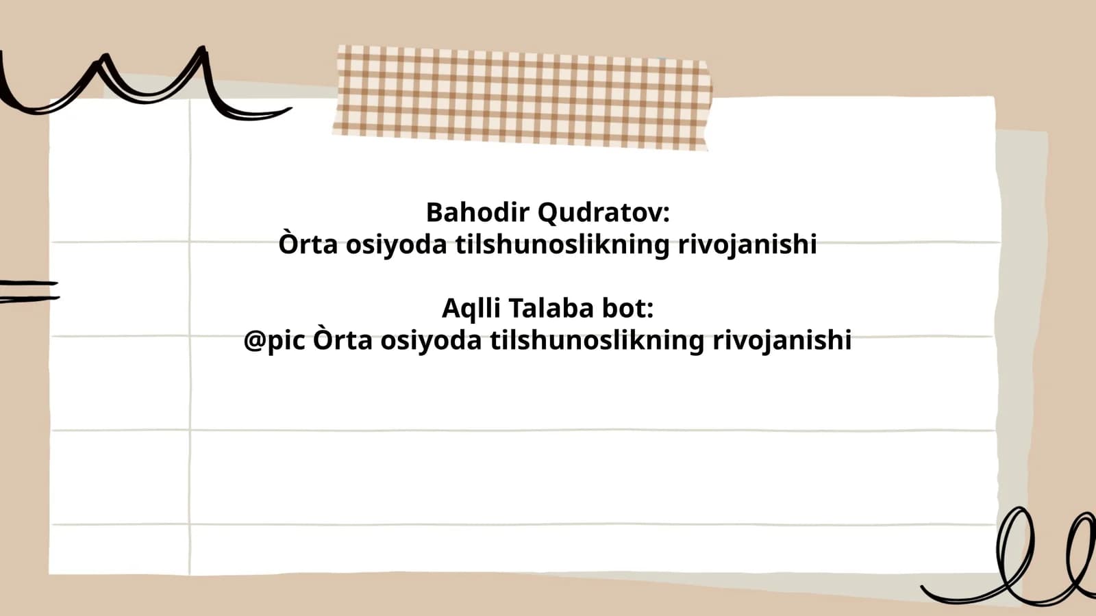 Òrta osiyoda tilshunoslikning rivojanishi