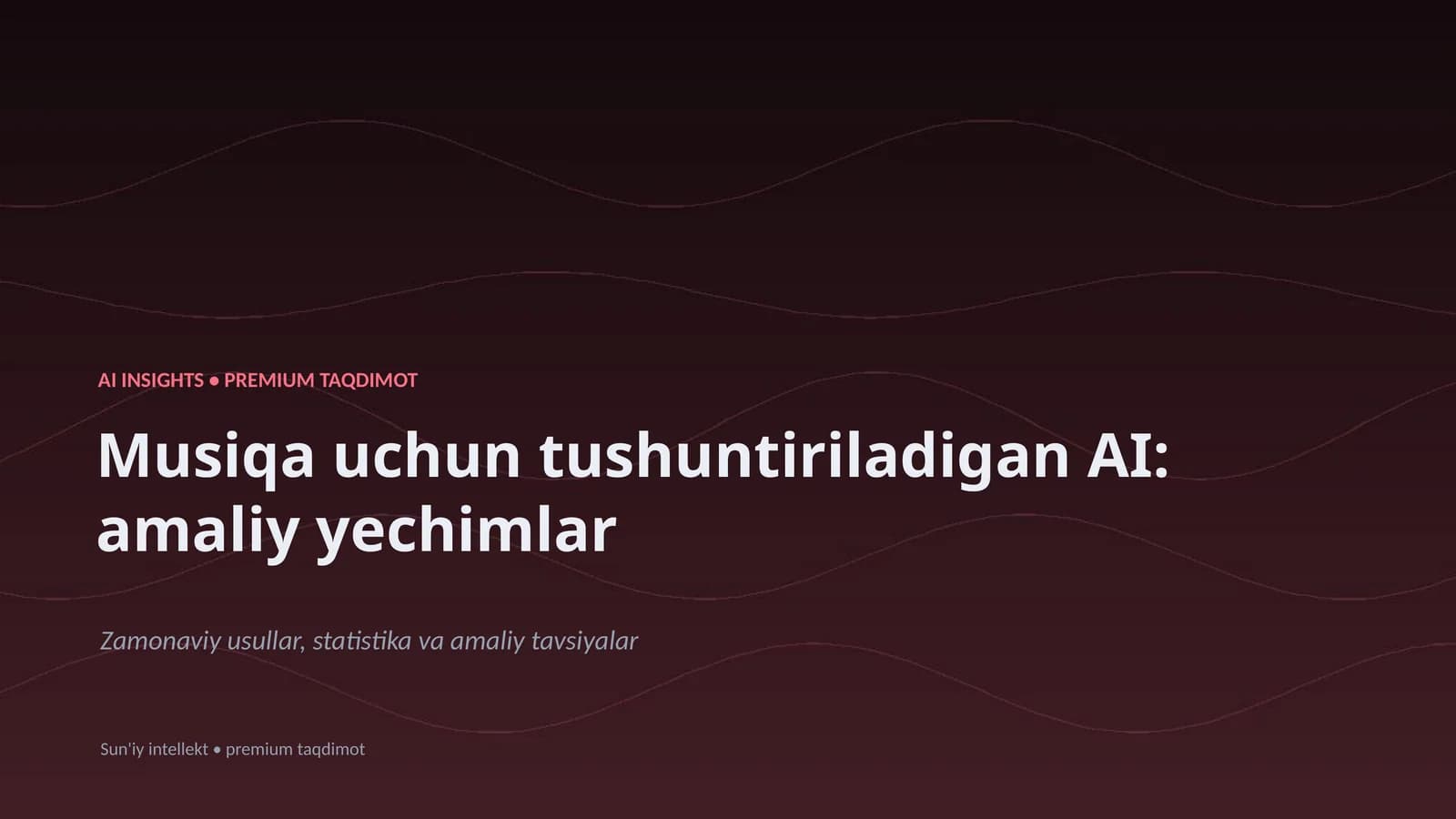 Musiqa uchun tushuntiriladigan AI: amaliy yechimlar