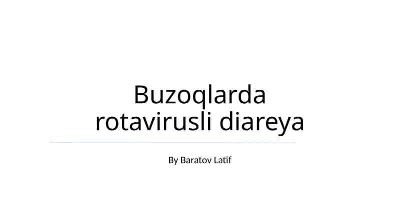 Buzoqlarda rotavirusli diareya