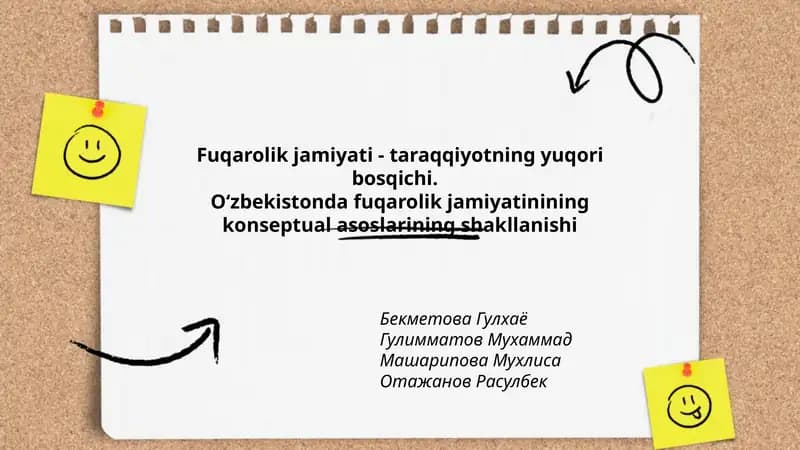 Fuqarolik jamiyati - taraqqiyotning yuqori bosqichi