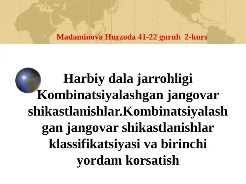 Kombinatsiyalashgan jangovar shikastlanishlar