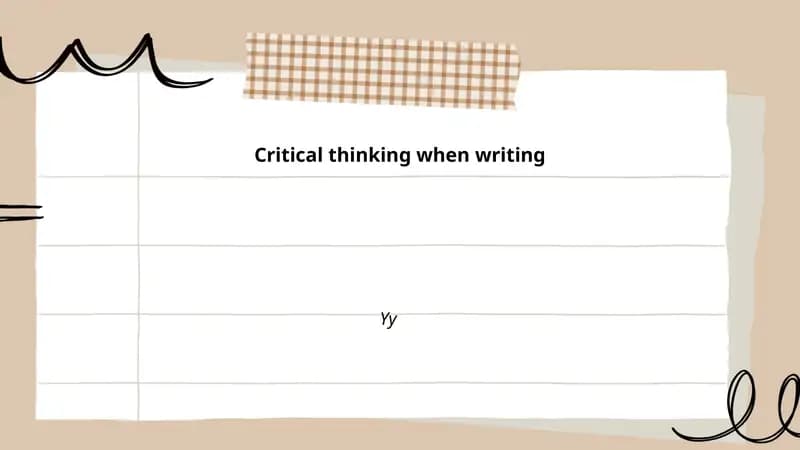 Critical thinking when writing