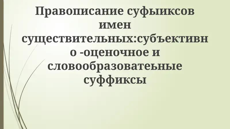 Правописание суффиксов