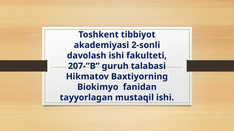 Biologik oksidlanish
