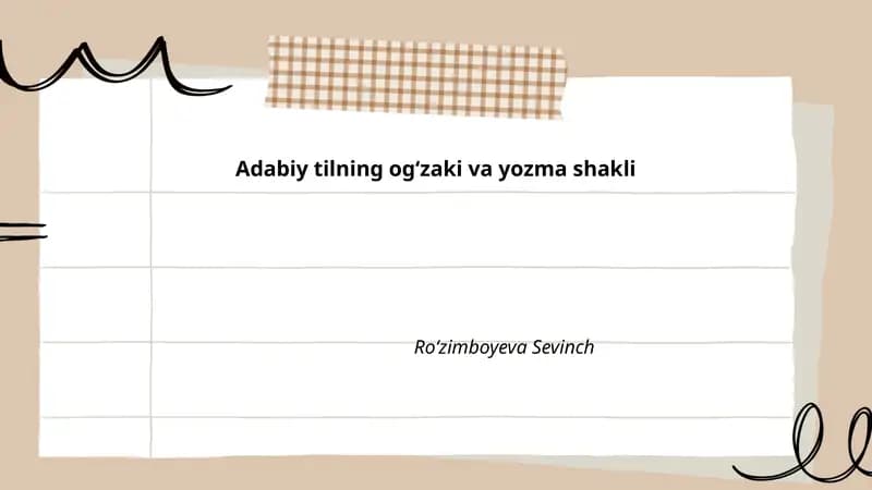 Adabiy tilning ogʻzaki va yozma shakli