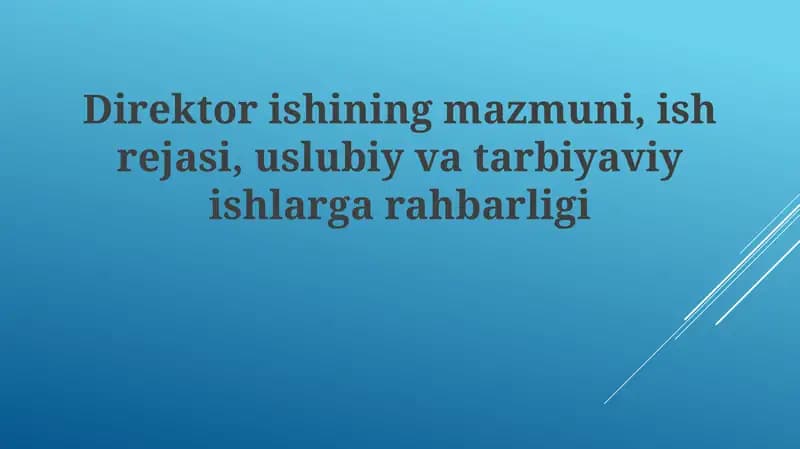 Direktorishining mazmuni