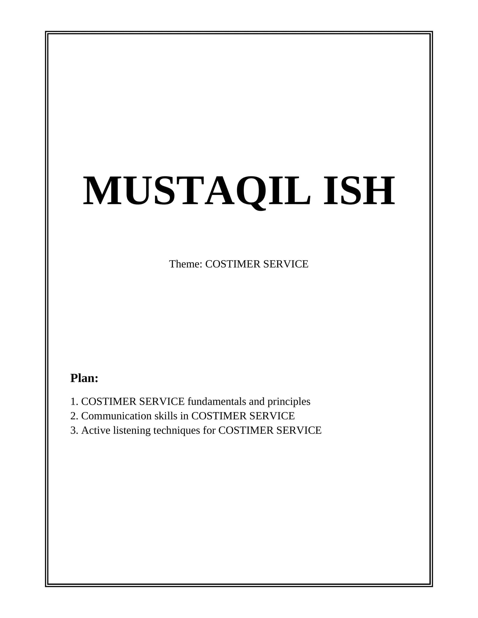 COSTIMER SERVICE
