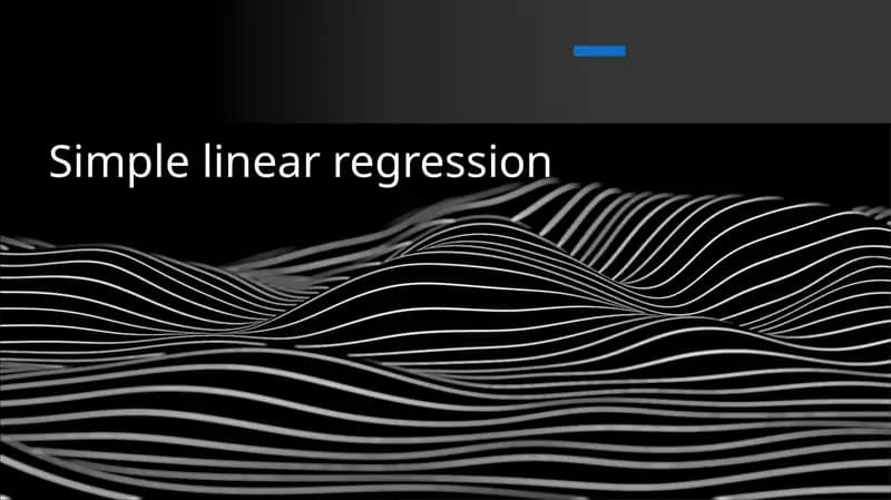 Simple linear regression