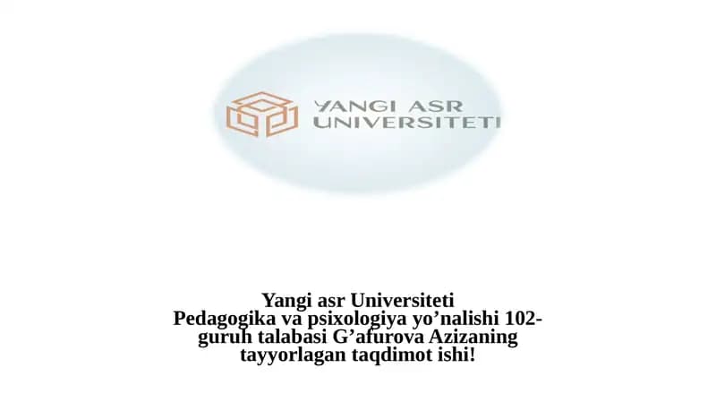 Olomon psixologiyasi. Guruh sharoitida zamonaviy o'qitishning pedagogik va psixologik texnologiyalari...!!!.