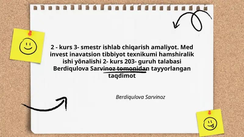 Med invest inavatsion tibbiyot texnikumi hamshiralik ishi