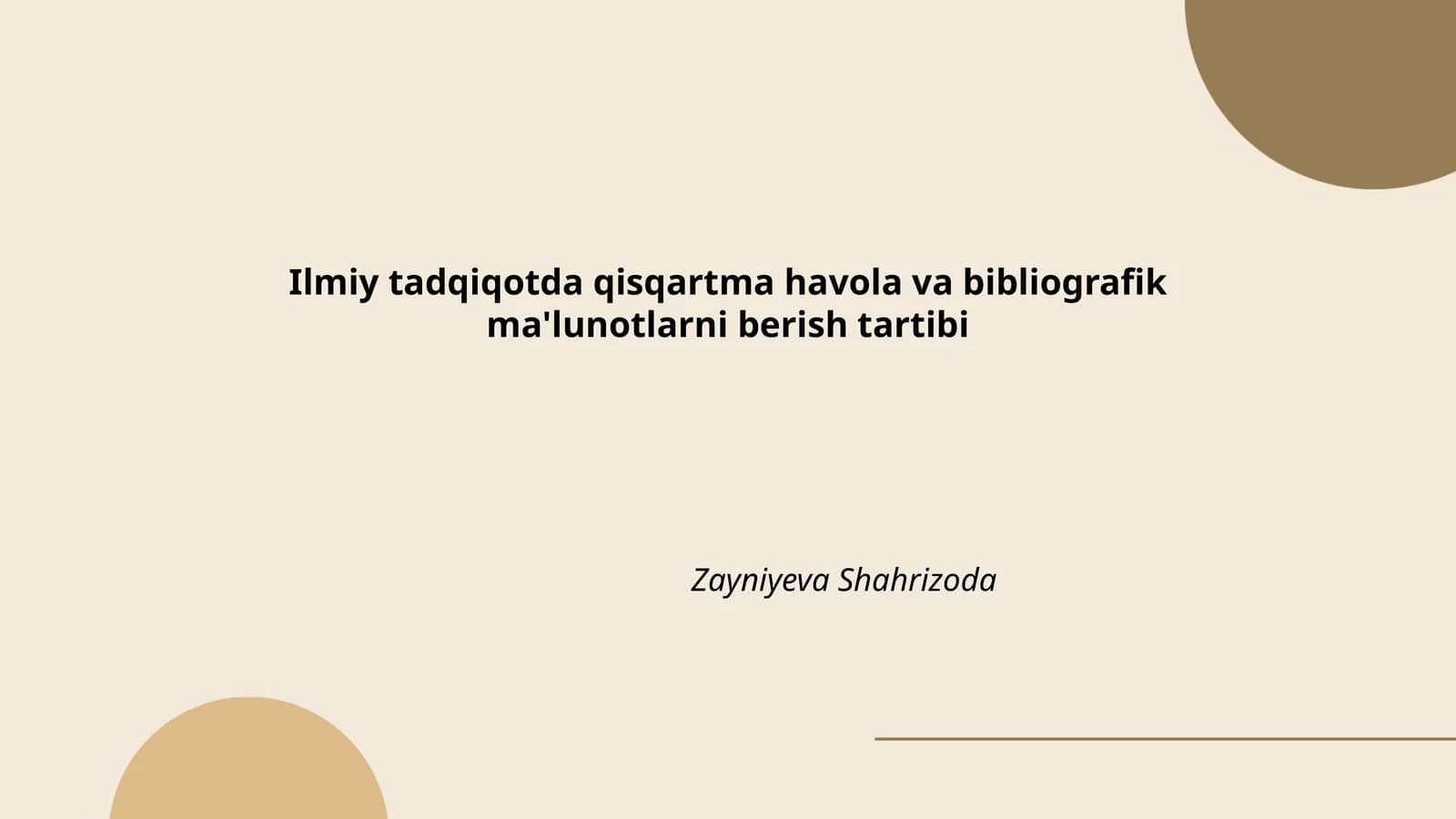 Ilmiy tadqiqotda qisqartma havola va bibliografik ma'lunotlarni berish tartibi