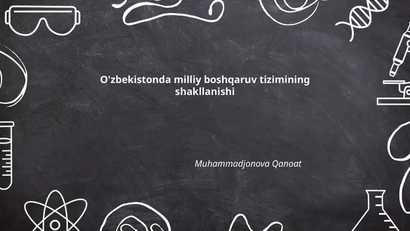 O'zbekistonda milliy boshqaruv tizimining shakllanishi